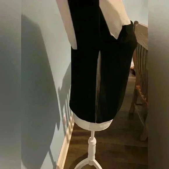 Zara Black & White Contrasting Layered Color Block Top Long Sleeve Sz. Small - Picture 3 of 5